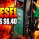 US gas prices $4.44 diesel record AAA